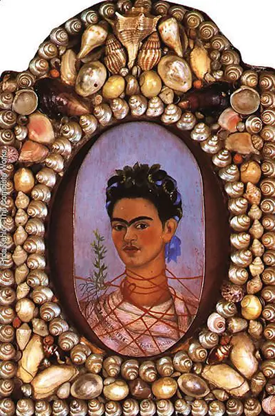 Ovaal zelfportret Frida Kahlo